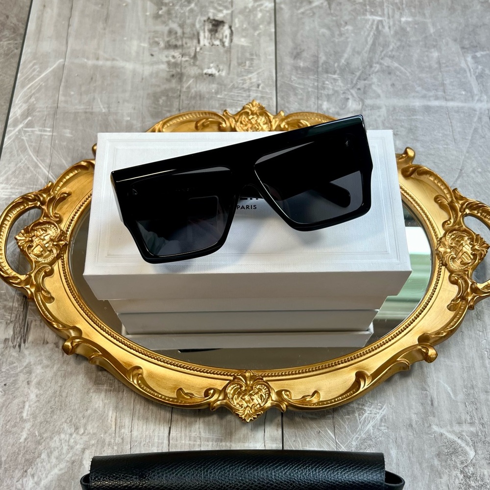 CELINE  60MM Flat-Top Square Sunglasses in Black
